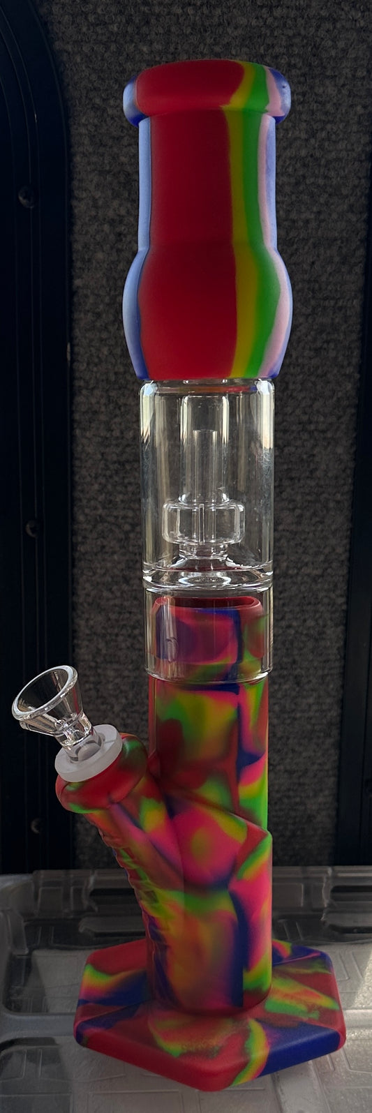 Silicone & Glass 15” Water Pipe