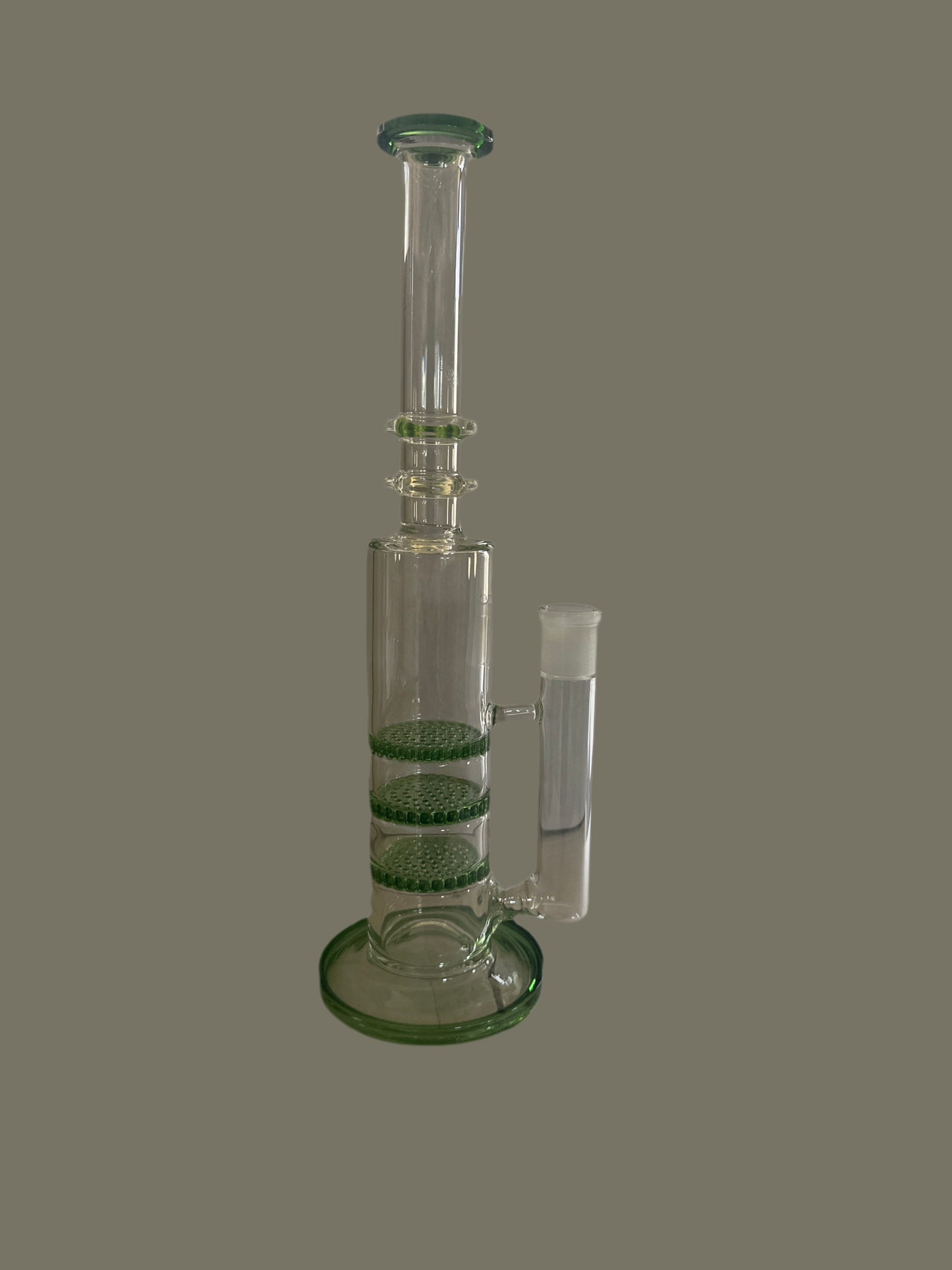 Glass 13” Bottle Water Pipe w/ 3 Honeycomb Percs