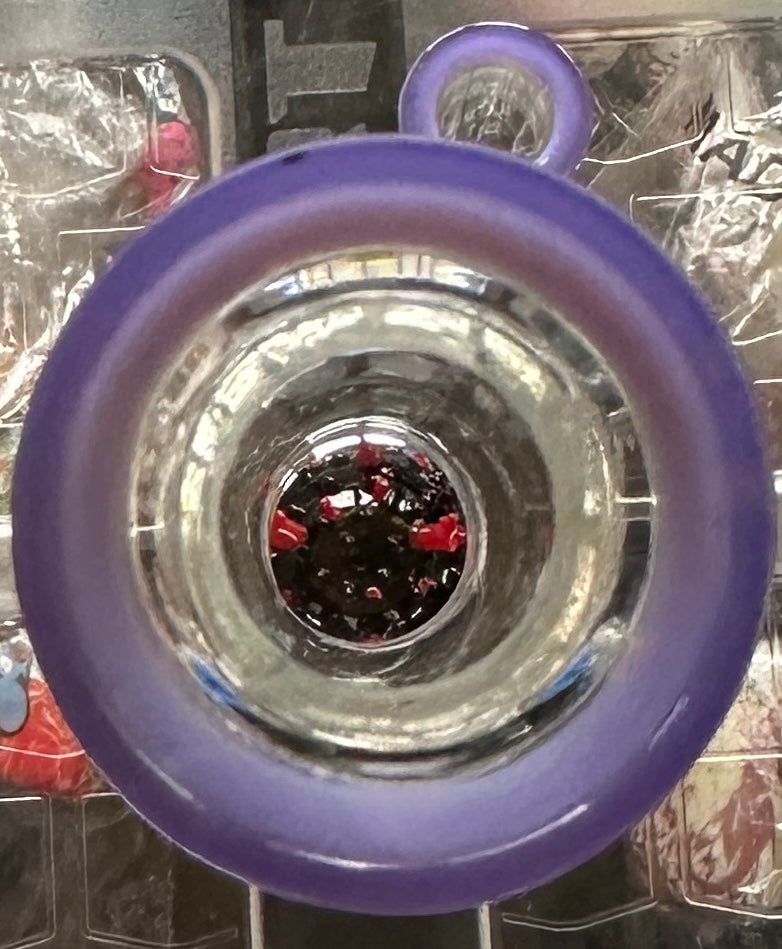 Glass 18” Purple Virus Bottle Water Pipe