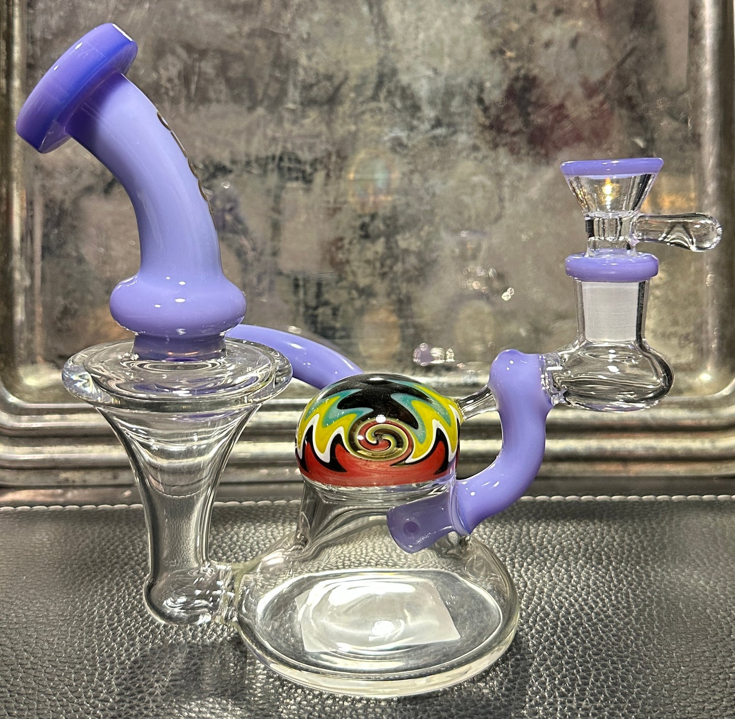 A LEAF - Glass 7” Recycler Water Pipe