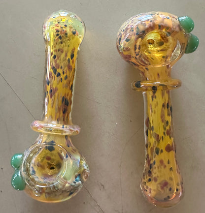 Glass 5” Speckled Spoon Hand Pipe
