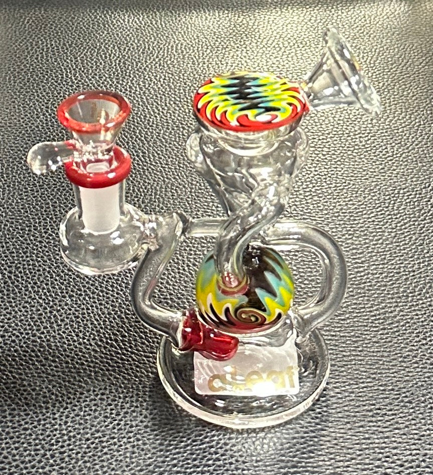 A LEAF Glass 4” Recycler Water Pipe