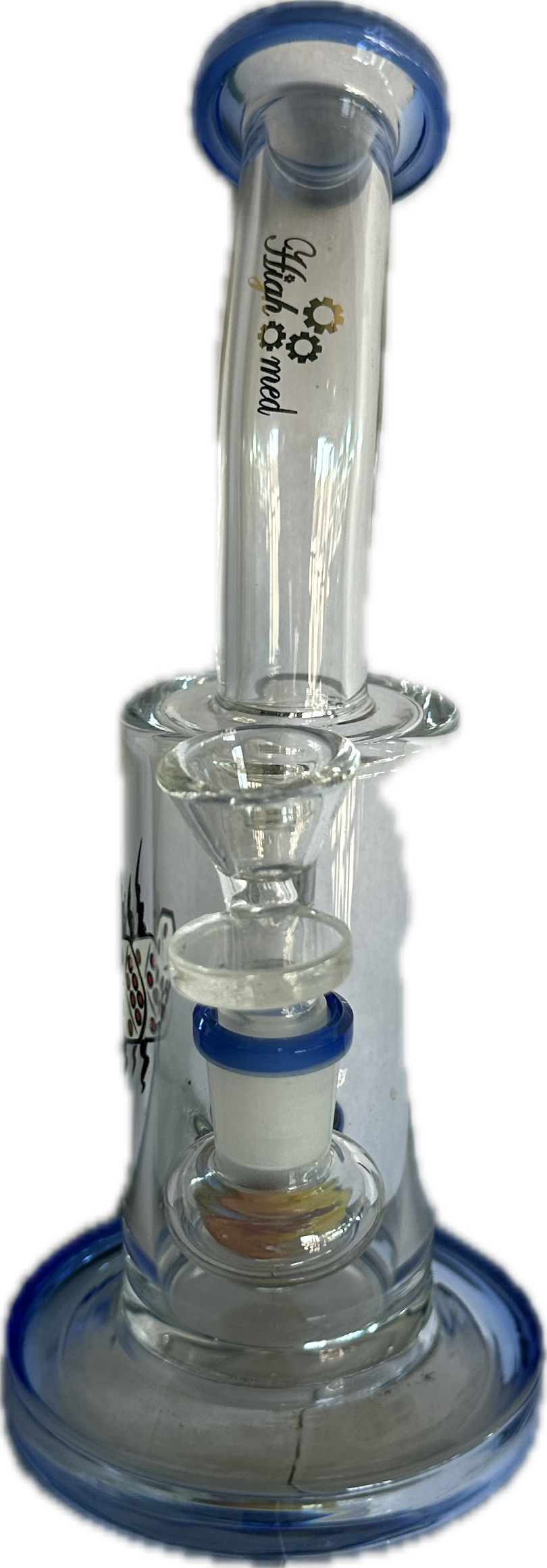 Glass 9” Bent Kneck “High Med” Table Pipe