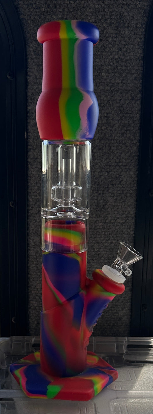 Silicone & Glass 15” Water Pipe
