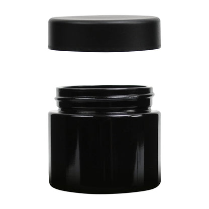 Glass 2oz Black Jar w/ Child Proof Lid - 160ct