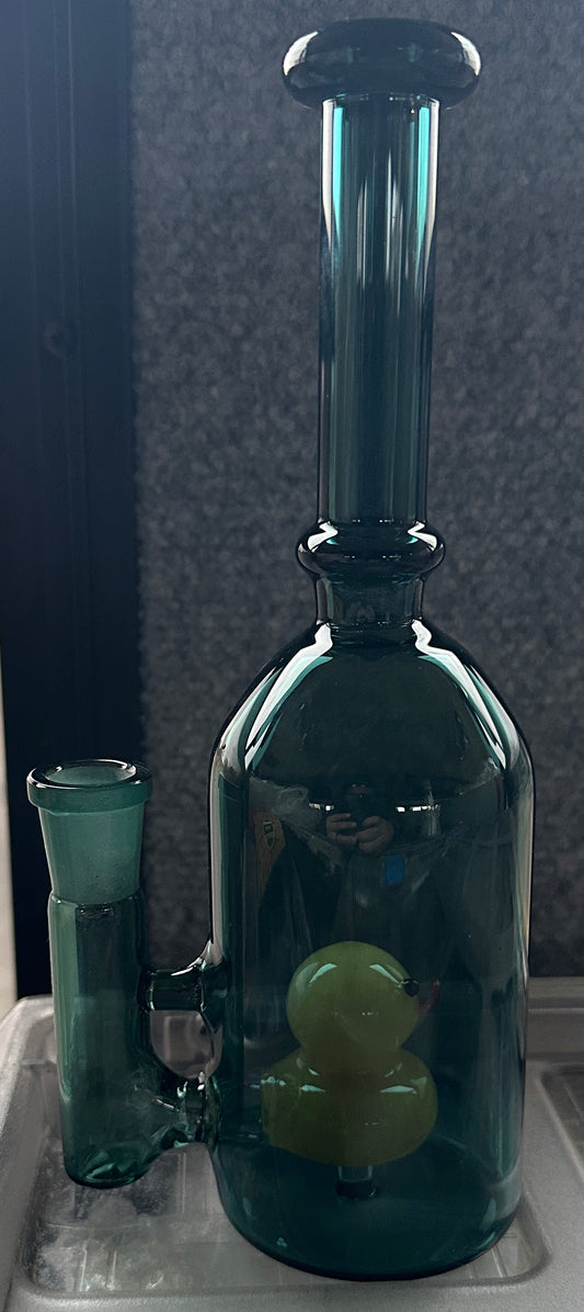 Glass 9” Bottle with Duck