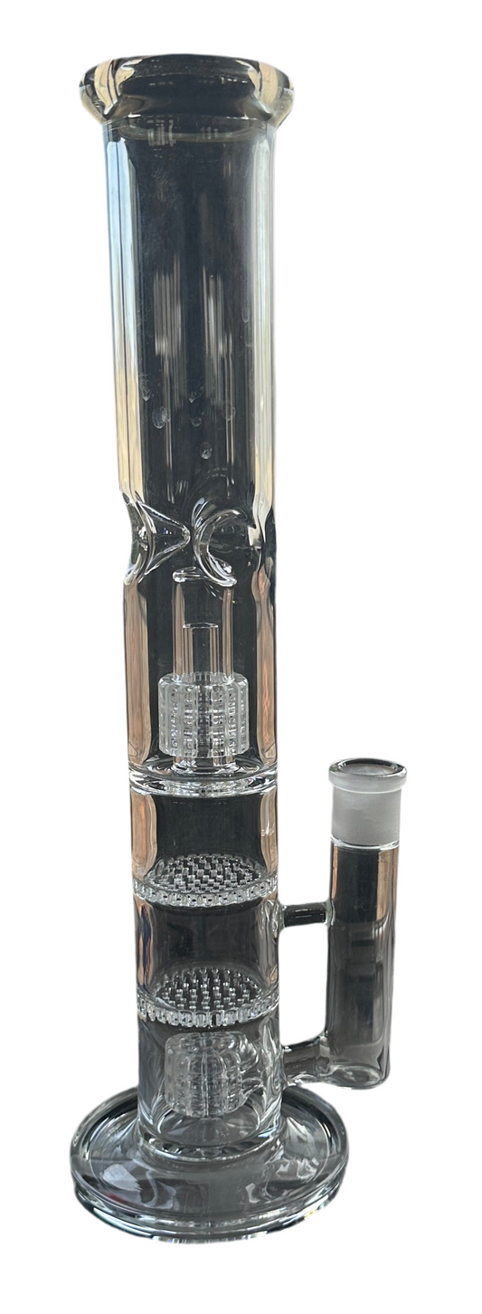 Glass 14” Heavy Quad Perc w/ Ice Catcher Table Pipe