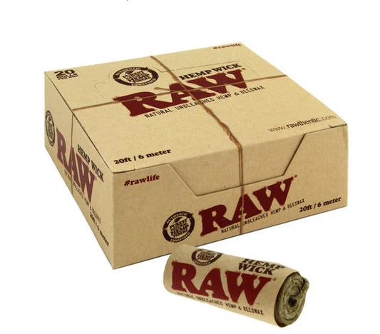 RAW Hemp Wick 20ct/20 ft(6 meter) Rolls