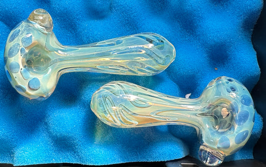 Glass Fumed Blue Dot Pipe