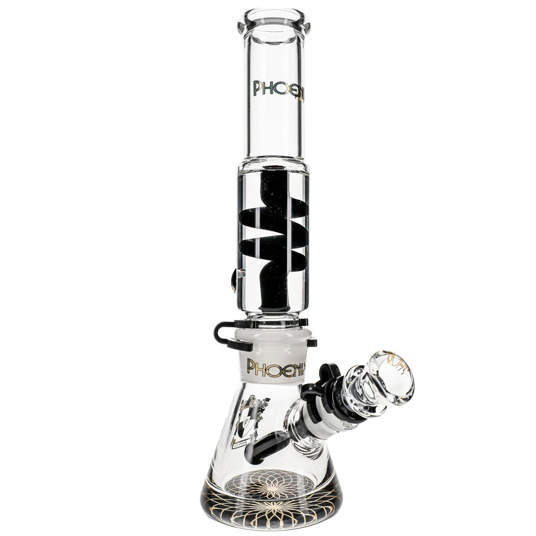 Glass 12” Phoenix Water Pipe w/Glycerin Attachment