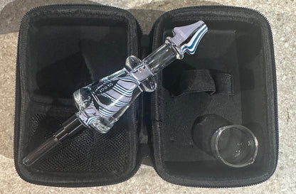 A Leaf Glass Glycerin Nectar Collector with Threaded Quartz Nail