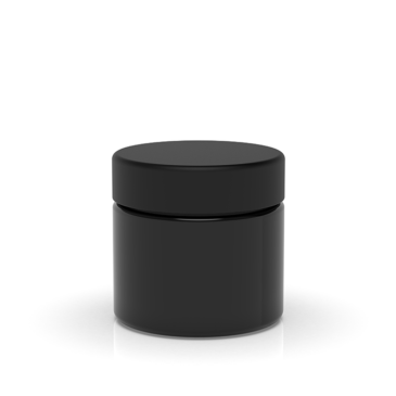 Glass 2oz Black Jar w/ Child Proof Lid - 160ct
