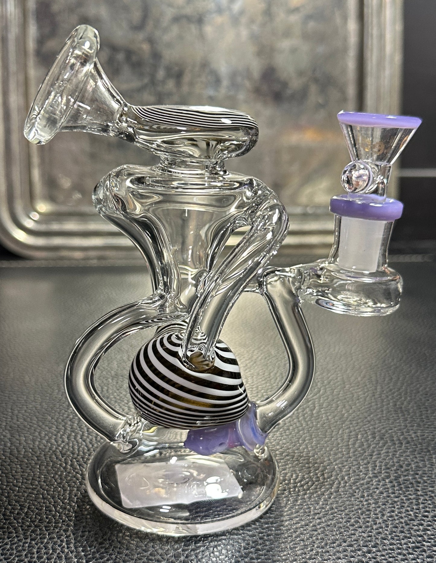 A LEAF Glass 4” Recycler Water Pipe
