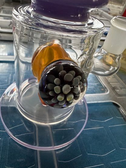 Glass 10” Bent Neck Water Pipe with Fruit Perc and Marble