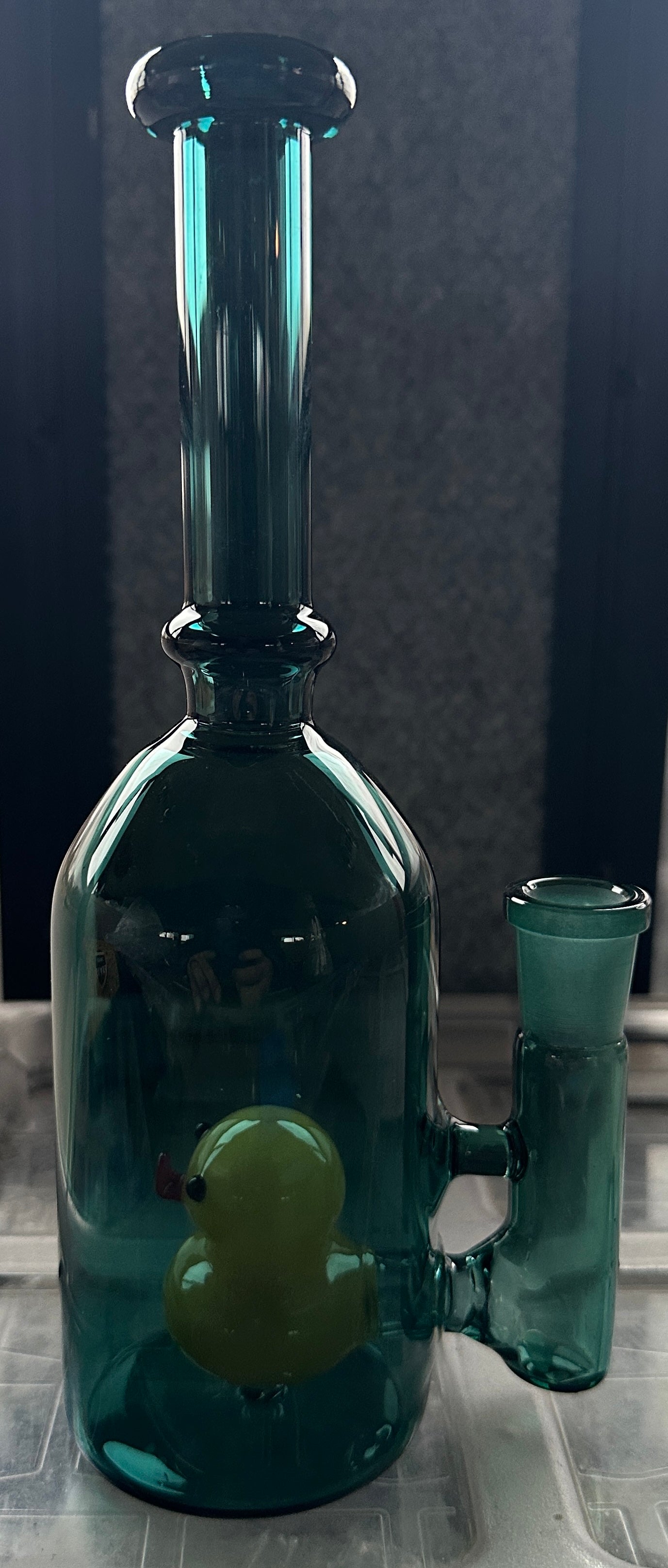 Glass 9” Bottle with Duck
