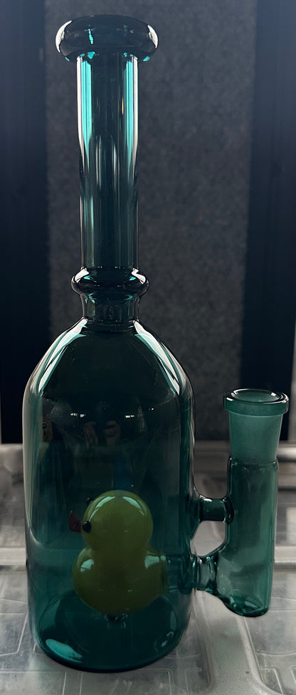 Glass 9” Bottle with Duck