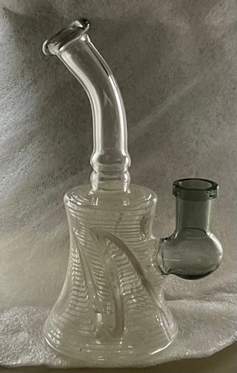 Glass 6” White Swirl