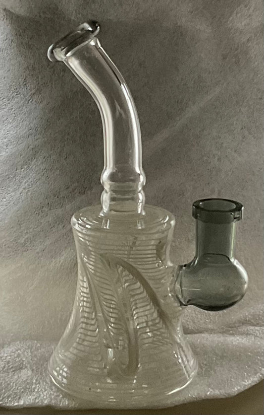 Glass 6” White Swirl